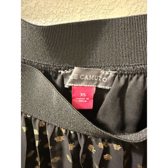 Vince Camuto, Black & Gold Metallic Pleated Midi Skirt, Size XS (NWT) - Picture 5 of 5
